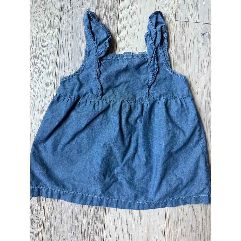Carters Toddler Girl Blue Chambray Ruffle Strap Sleeveless Top Size 3T